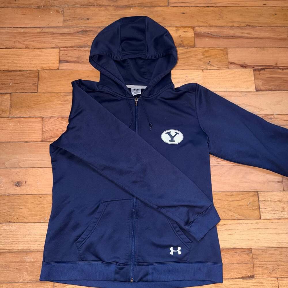 Under Armour BYU Cougars Full Zip Hoodie Size XL Navy Blue